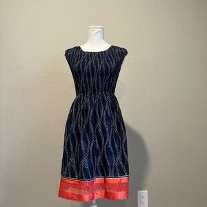 Elegant Navy and Coral Dress